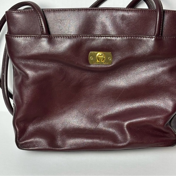 Etienne Aigner Deep Burgundy Leather Shoulder Bag Good Quality Vintage Bag - Picture 1 of 9